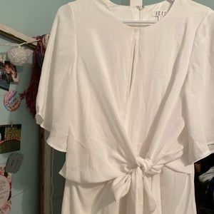 White angel sleeve dress